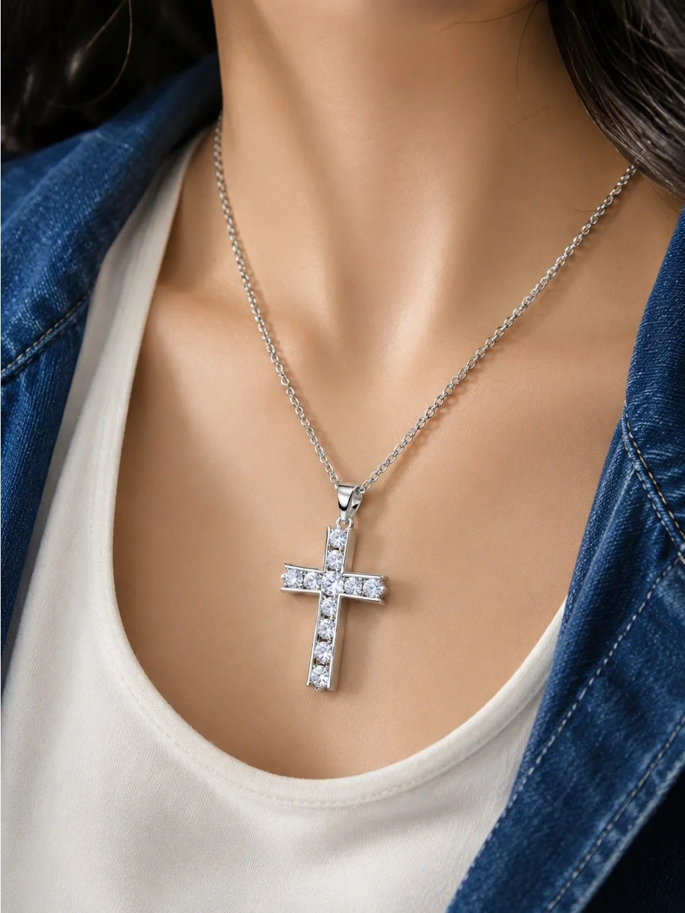 Montana Silversmiths® Round Brilliance Cross Bling Necklace NC3251